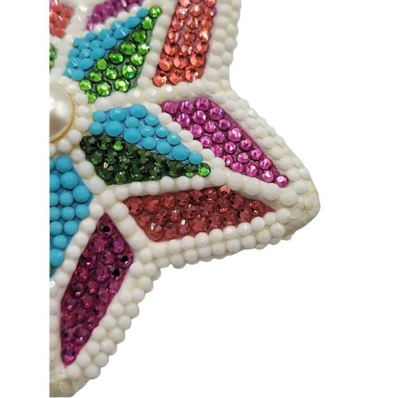 Vintage Judith Leiber Rare Jewel Encrusted Star Key Chain (A2641) - Picture 9 of 12